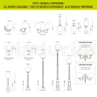 مصباح شارع مرتفع 145 سم مصنوع من الأكريليك الأسود والألمنيوم في إيطاليا - Trovanero Viadurini