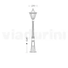 مصباح حديقة بطول 154 سم من الزجاج و5 تشطيبات من الألومنيوم - بيناكو Viadurini