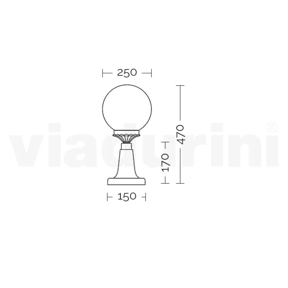 مصباح شارع بارتفاع 47 سم مصنوع من الأكريليك والألمنيوم الرمادي الداكن، صنع في إيطاليا - Trovaantracite Viadurini