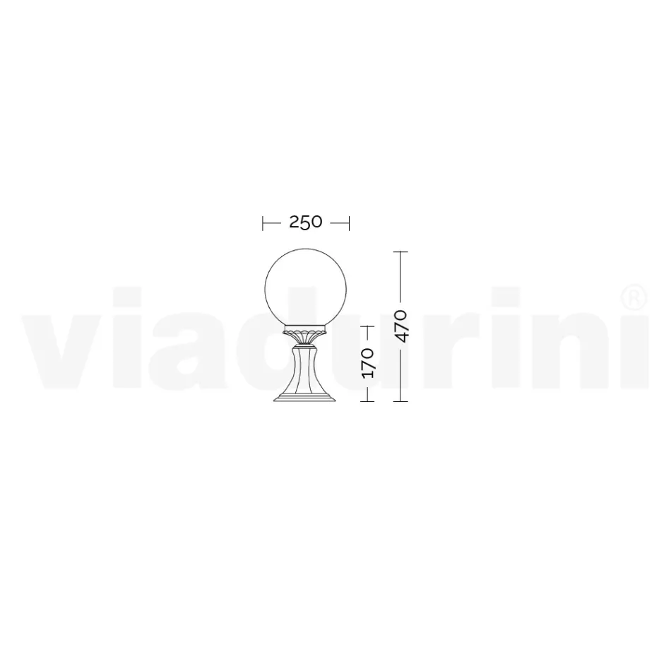 مصباح شارع عالي الارتفاع 47 سم مصنوع من الأكريليك الأبيض والألمنيوم في إيطاليا - Trovabianco Viadurini