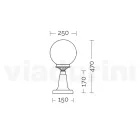 مصباح شارع مرتفع 47 سم مصنوع من الأكريليك الأسود والألمنيوم في إيطاليا - Trovanero Viadurini