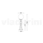 مصباح شارع بارتفاع 69 سم مصنوع من الأكريليك الأبيض والألمنيوم، صنع في إيطاليا - تروفابيانكو Viadurini