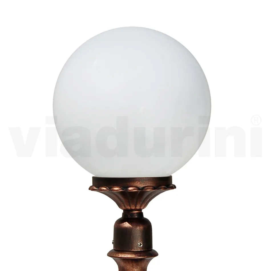 مصباح شارع بارتفاع 69 سم مصنوع من الأكريليك الأسود والألمنيوم، صنع في إيطاليا - Trovanero Viadurini