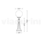 مصباح شارع بارتفاع 69 سم مصنوع من الأكريليك الأسود والألمنيوم، صنع في إيطاليا - Trovanero Viadurini