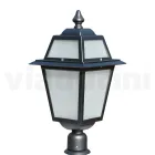 عمود إنارة للحديقة بارتفاع 76.5 سم مصنوع من الألومنيوم الرمادي والزجاج المصقول بالرمل - Elric Viadurini