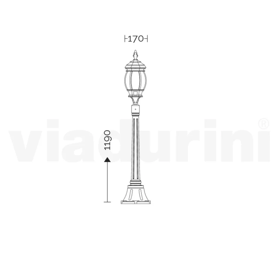 مصباح خارجي منخفض من الألومنيوم بلون أنثراسايت، صنع في إيطاليا - إمبيرو Viadurini