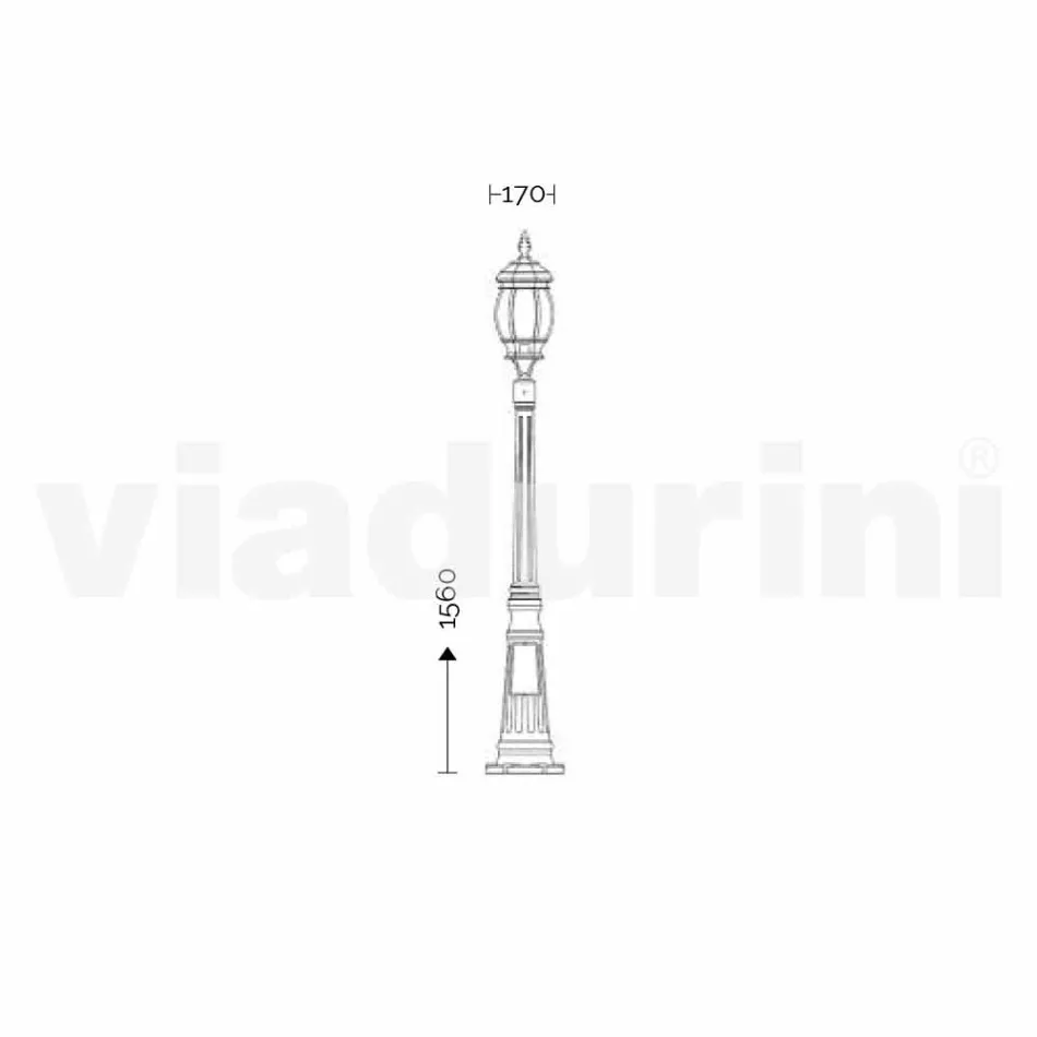 مصباح خارجي بإضاءة من الألومنيوم صنع في إيطاليا، أنيكا Viadurini