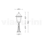 مصباح خارجي بارتفاع 85 سم مصنوع من الزجاج والألمنيوم المصبوب - الخيميائي Viadurini