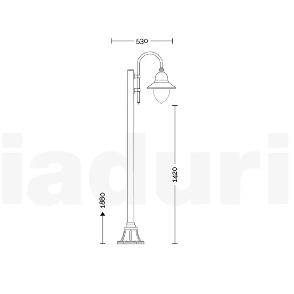 مصباح خارجي بتصميم عتيق مصنوع من الألومنيوم في إيطاليا - كاساندرا Viadurini
