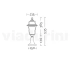 مصباح حديقة من الألومنيوم الرمادي والزجاج الرملي - Elric Viadurini