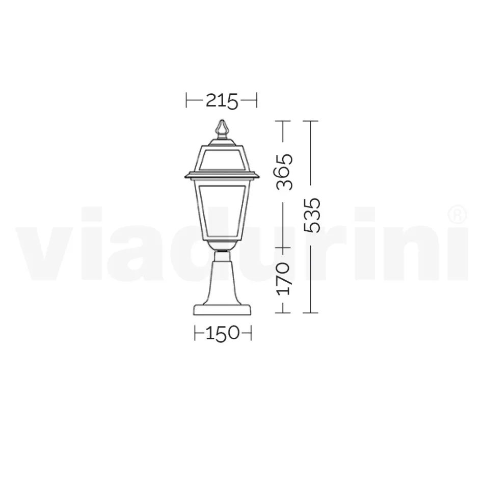 مصباح حديقة من الألومنيوم الرمادي والزجاج الرملي - Elric Viadurini