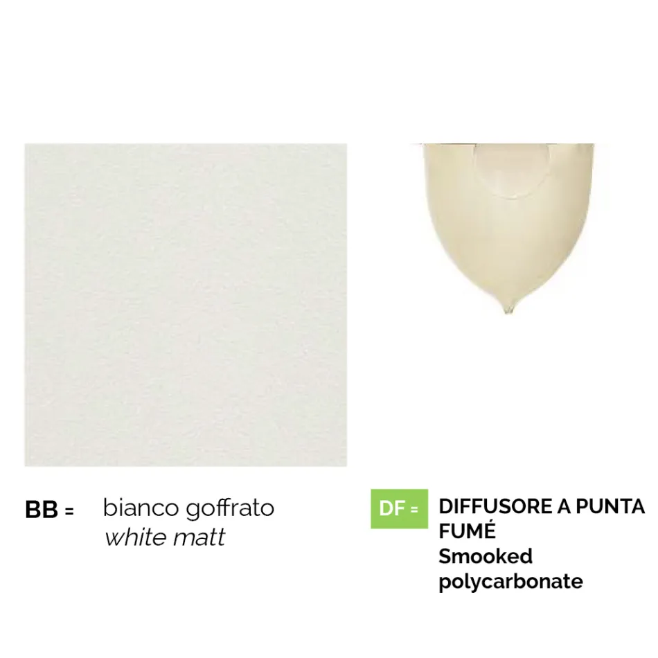 مصباح حديقة من الألومنيوم الأبيض مزود بضوء واحد، تم إنتاجه في إيطاليا، أنوسكا Viadurini