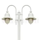 مصباح حديقة عتيق من الألومنيوم، مصنوع في إيطاليا، بمصباحين - كاساندرا Viadurini