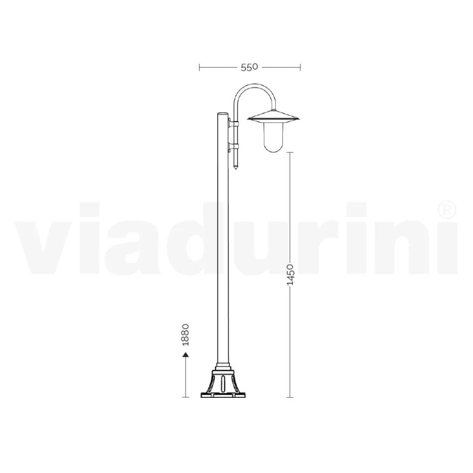 مصباح خارجي بتصميم عتيق من الألومنيوم بلون الفحم، صنع في إيطاليا - بيلين Viadurini