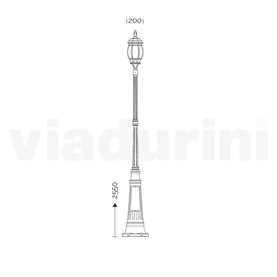 مصباح على الطراز العتيق من الألومنيوم المصبوب، صنع في إيطاليا - ليونا Viadurini