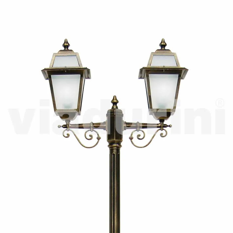 مصباح خارجي مزود بضوءين من الألومنيوم صنع في إيطاليا، كريستل Viadurini