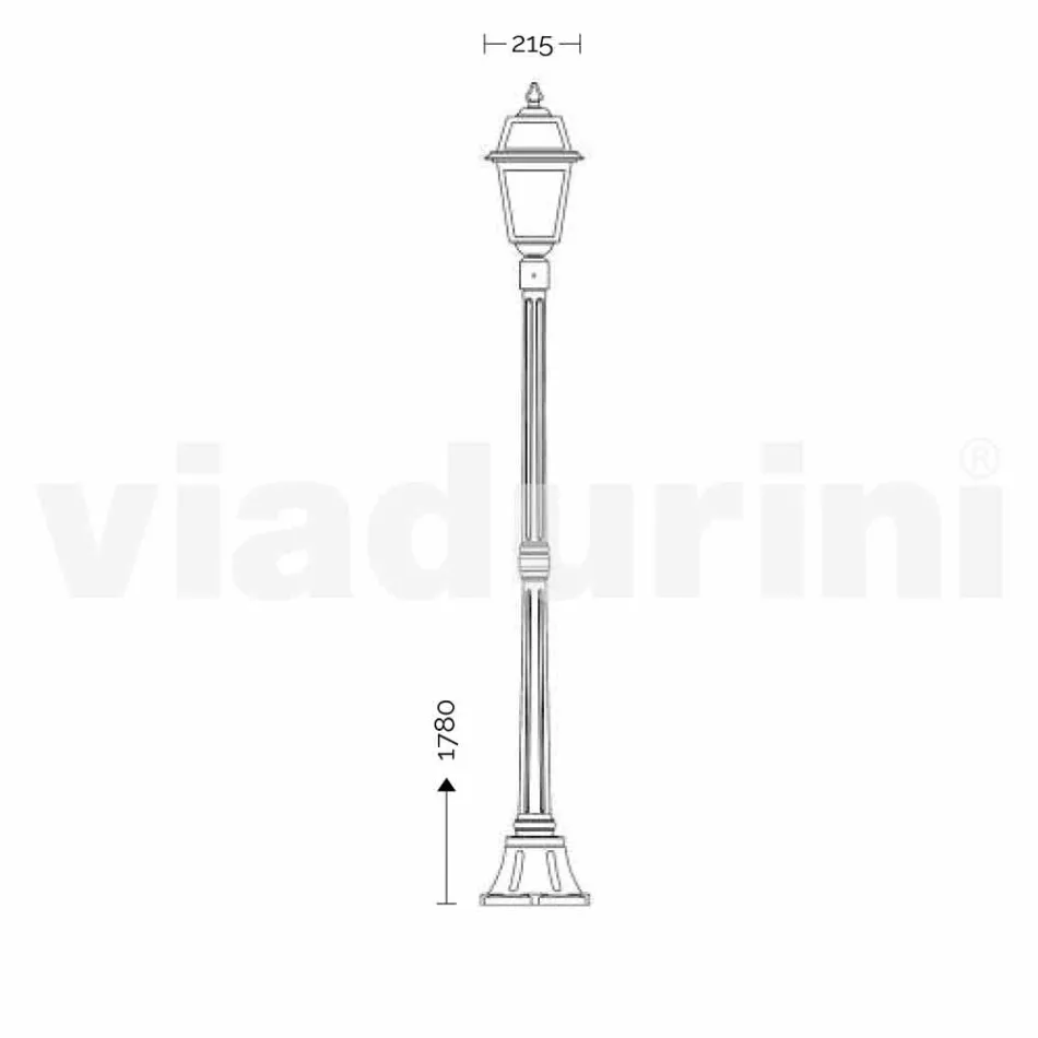 مصباح الشارع الكلاسيكي الخارجي المصنوع في إيطاليا، كريستل Viadurini