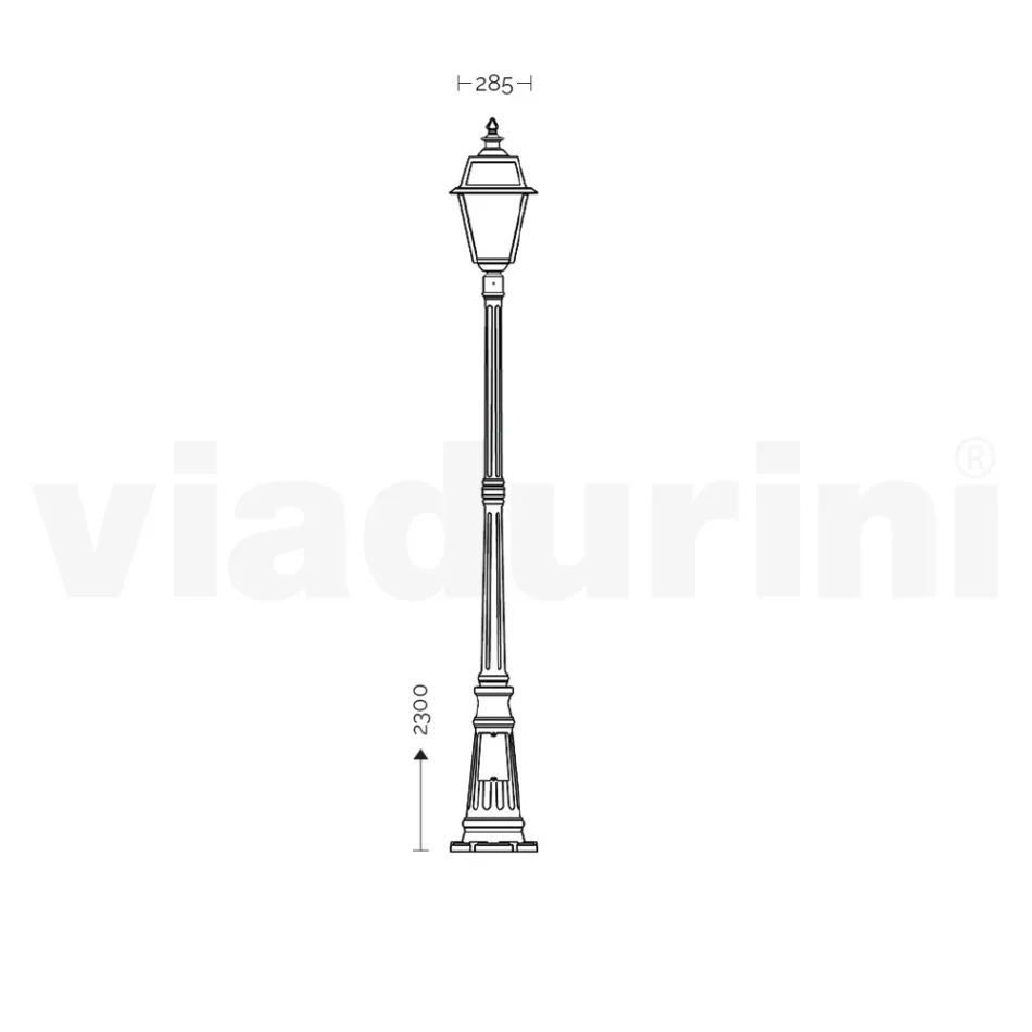 مصباح على الطراز العتيق مصنوع من الألومنيوم والزجاج في إيطاليا - فيفيان Viadurini