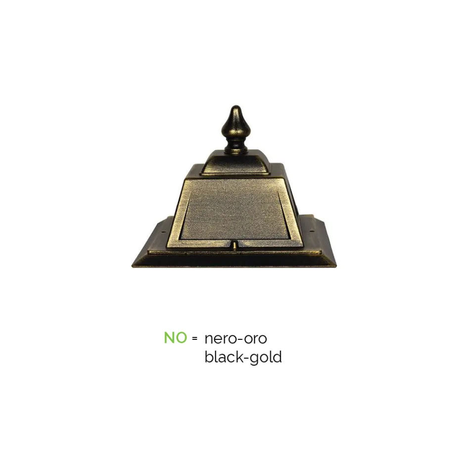 عمود إنارة عتيق بمصباحين من الألومنيوم والزجاج، صنع في إيطاليا - دوروتي Viadurini