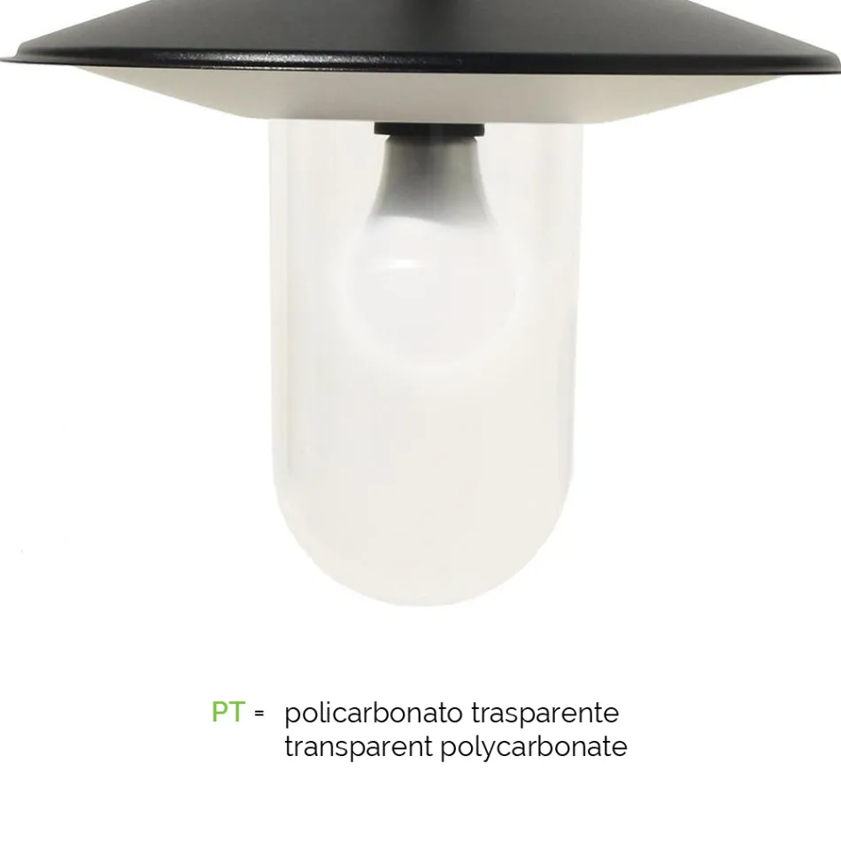 مصباح حديقة عتيق من الألومنيوم، مصنوع في إيطاليا، بمصباحين - بيلين Viadurini