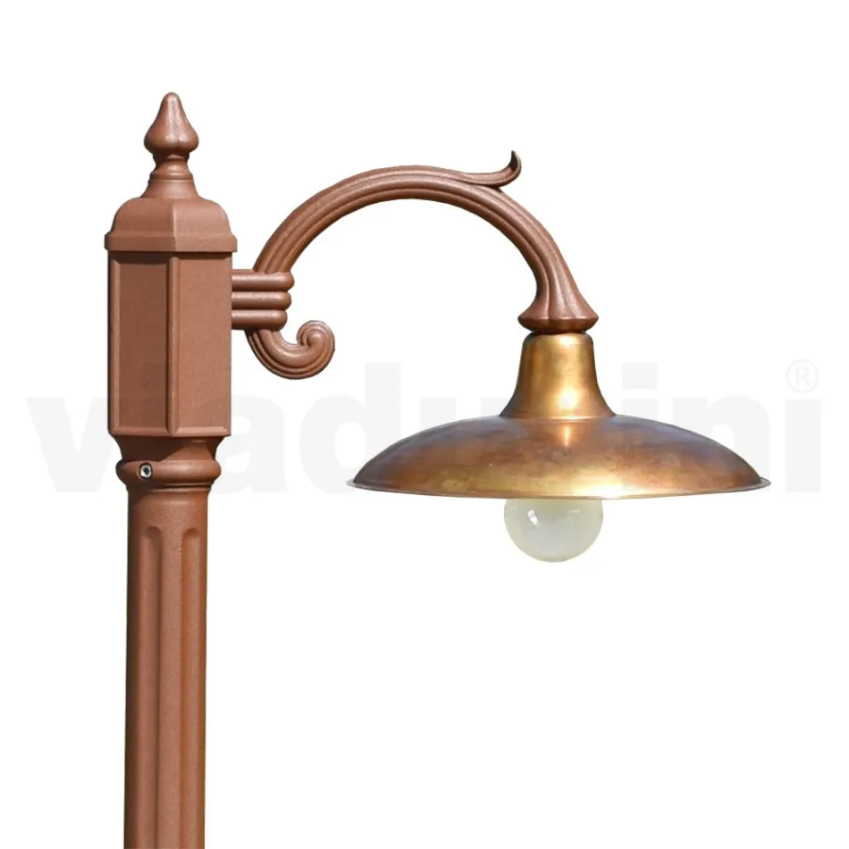 مصباح عتيق من الألومنيوم مع موزع من النحاس صنع في إيطاليا - أديلا Viadurini