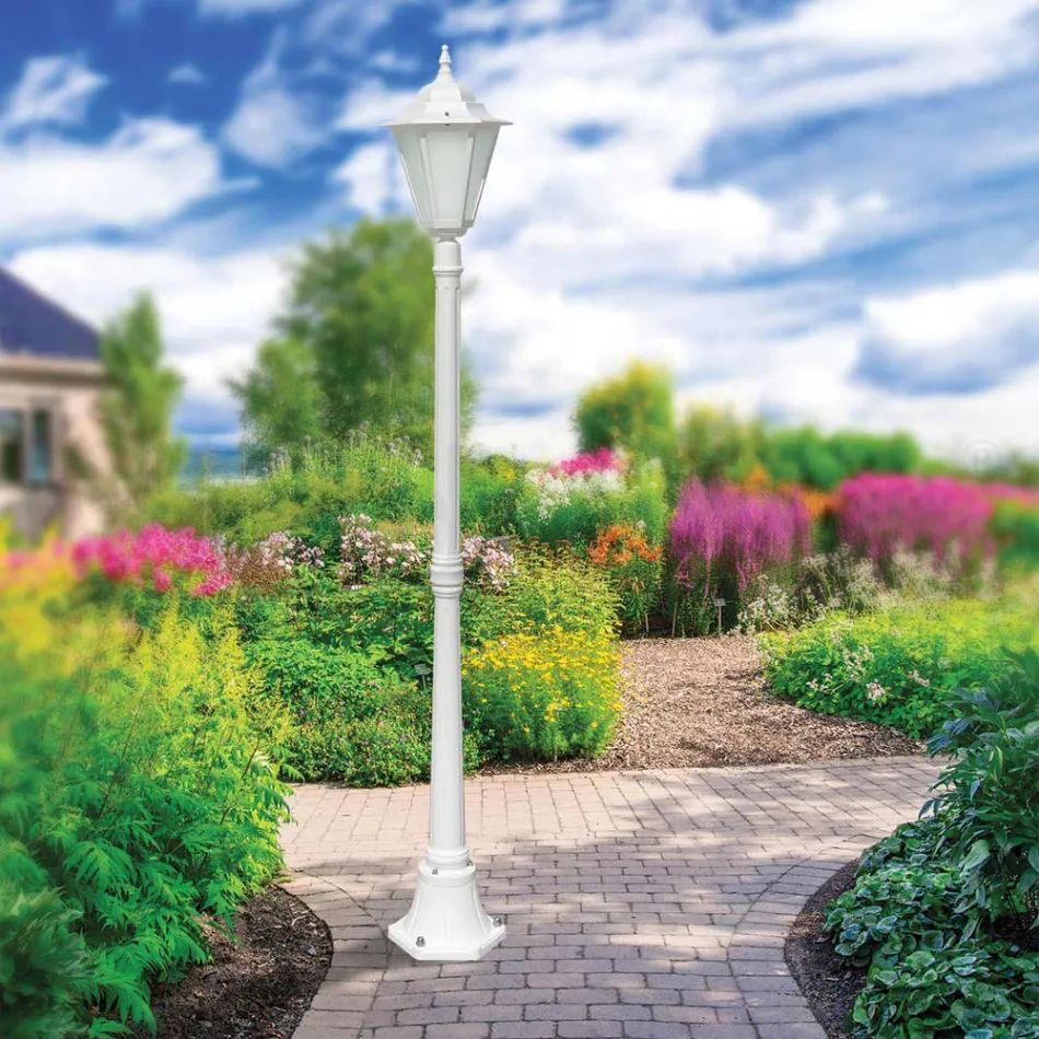 مصباح خارجي عتيق من الألومنيوم الأبيض صنع في إيطاليا - تيريلا Viadurini