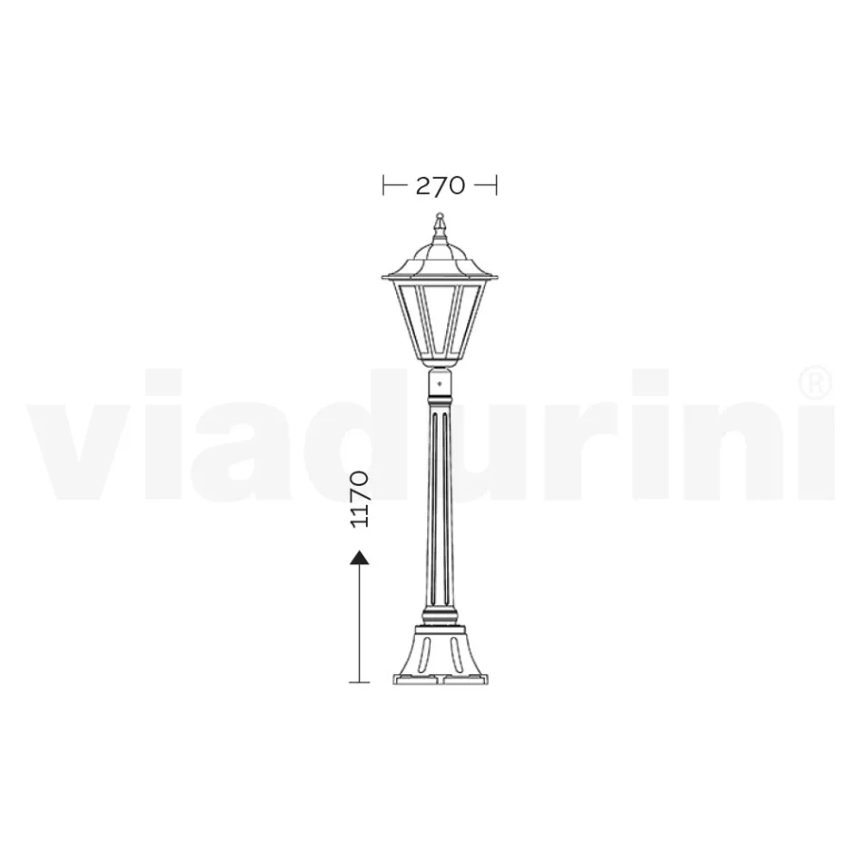 مصباح خارجي عتيق من الألومنيوم الأبيض صنع في إيطاليا - تيريلا Viadurini