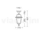 فانوس سقف للحديقة من الألومنيوم الرمادي والزجاج المصقول بالرمل - إلريك Viadurini