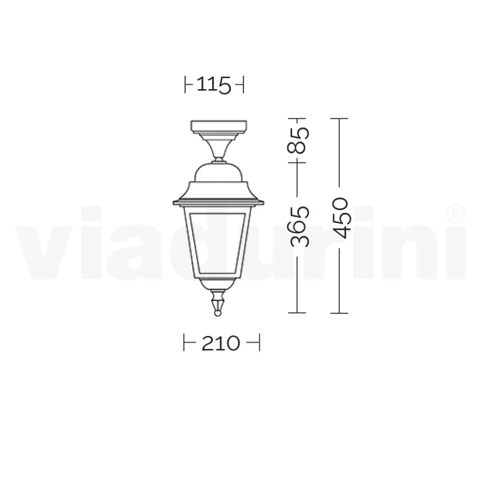 فانوس سقف من الألومنيوم المصبوب وناشر زجاجي - سينتيلا Viadurini