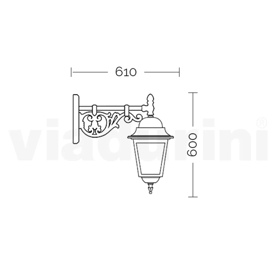 فانوس خارجي من الزجاج والألومنيوم بخمسة لمسات نهائية مختلفة - الخيميائي Viadurini