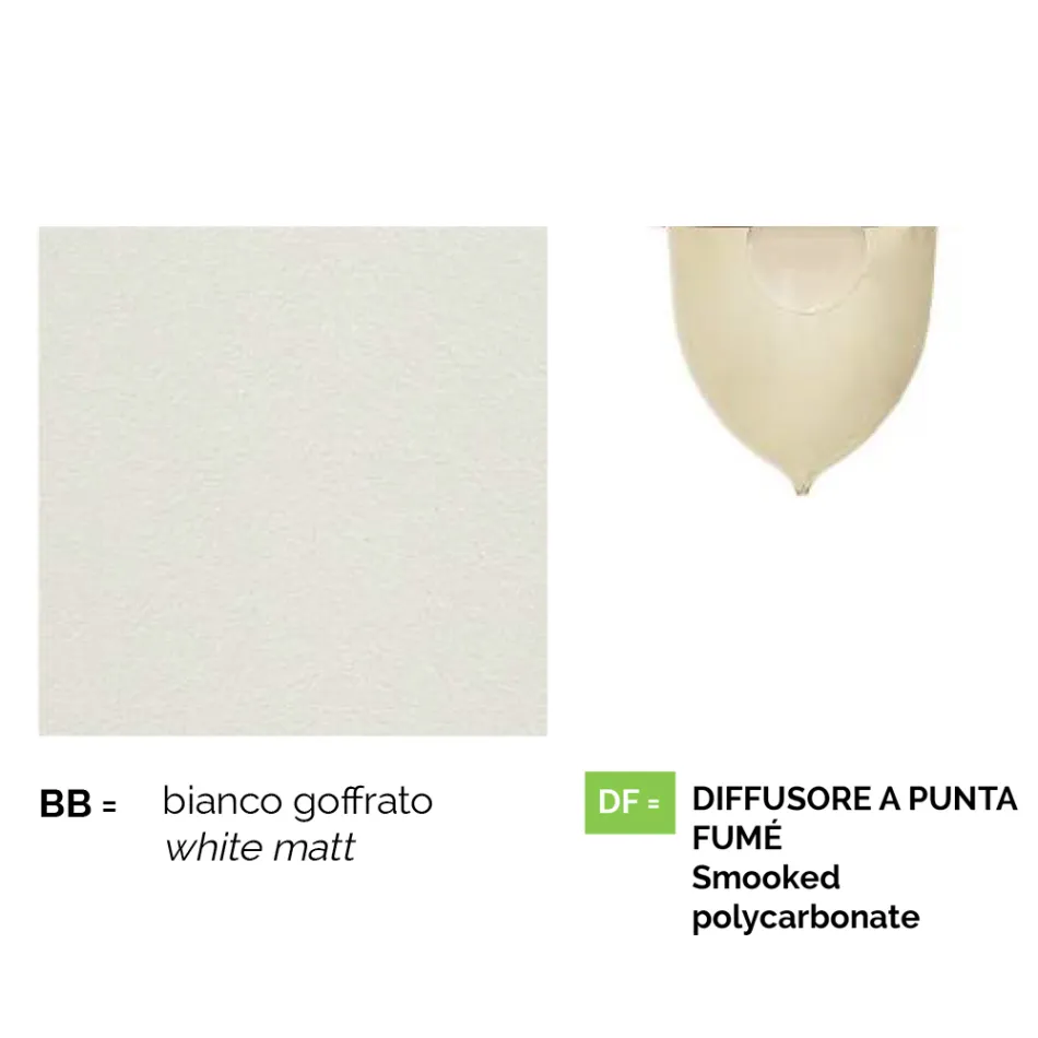 فانوس حديقة حائطي من الألومنيوم الأبيض صنع في إيطاليا، أنوسكا Viadurini