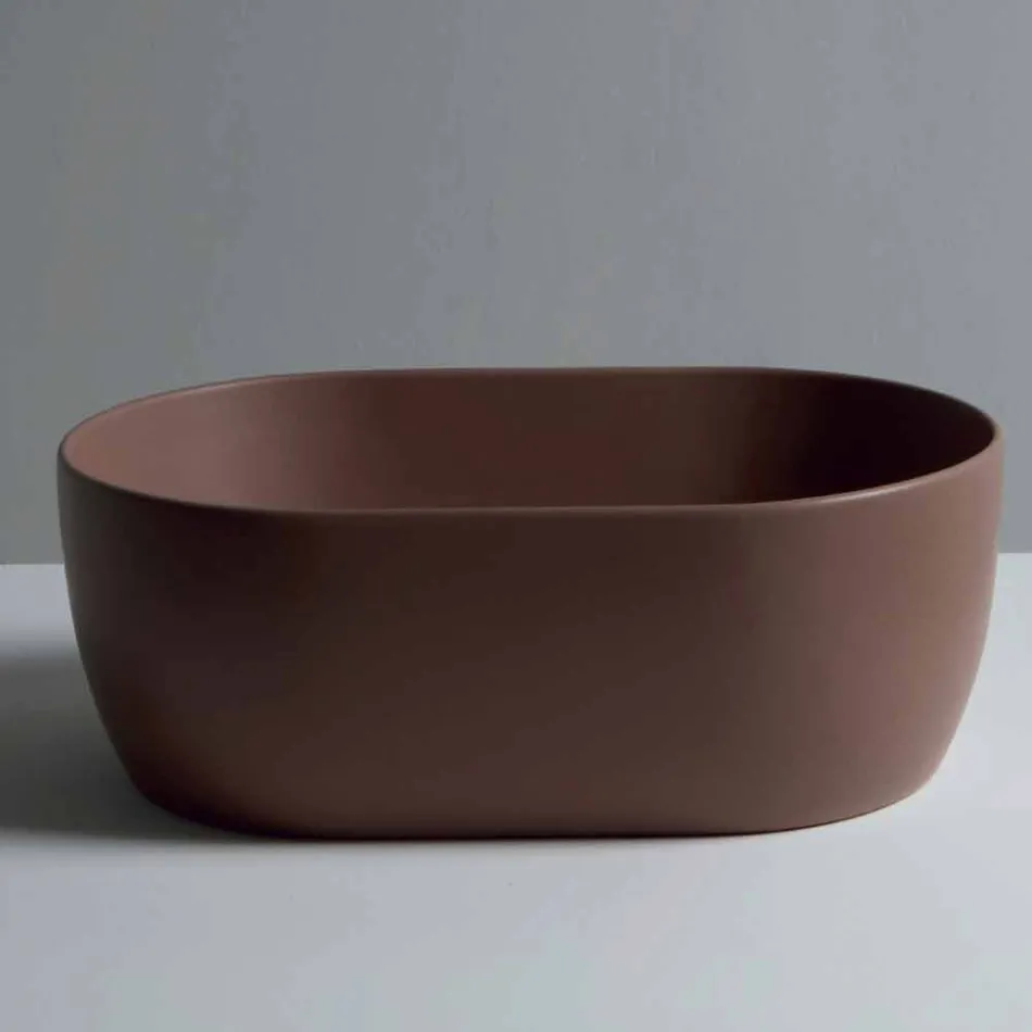 حوض غسيل سيراميكي 45×32 سم صنع في إيطاليا، تصميم عصري على شكل نجمة Viadurini