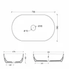 حوض غسيل سيراميكي 70×35 سم، صنع في إيطاليا، بتصميم عصري Viadurini