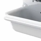 Double wall-mounted white ceramic wall-mounted washbasin Andy modern style Viadurini