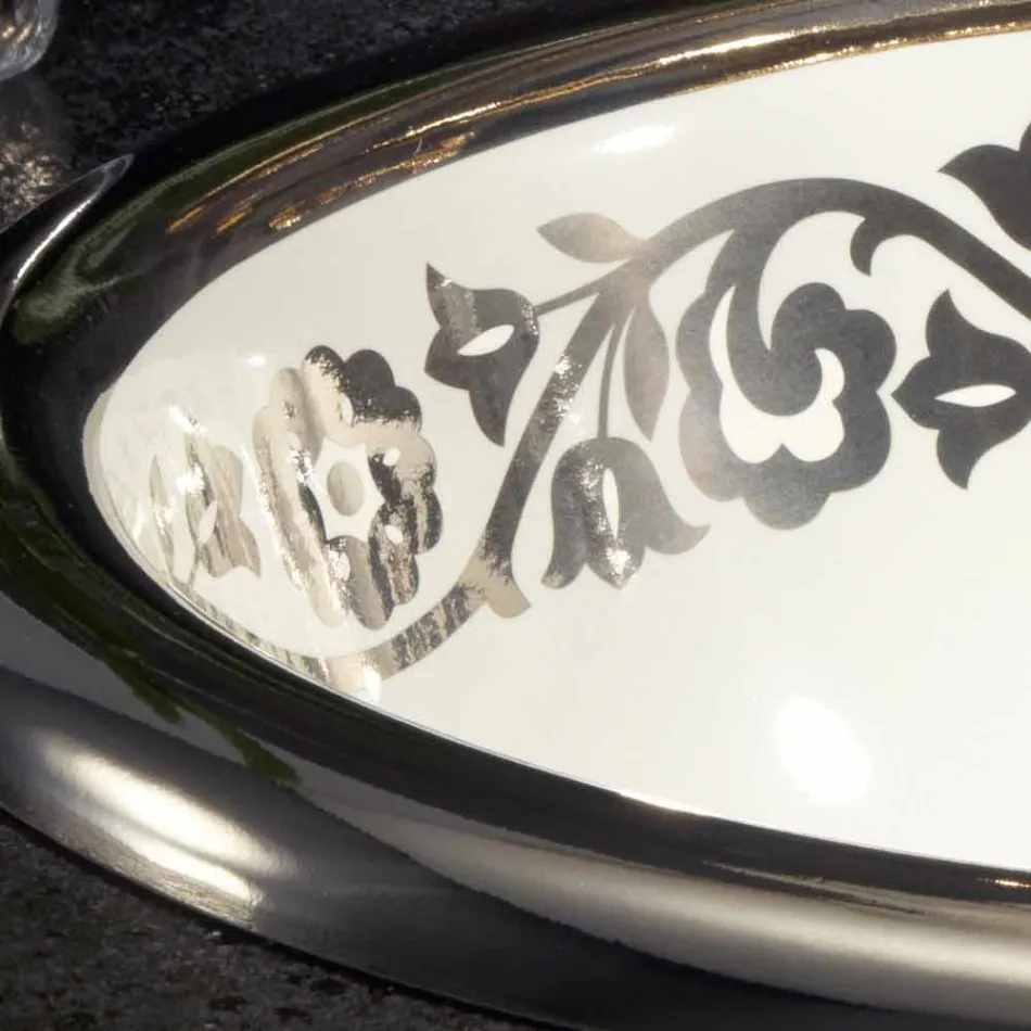 حوض مدمج على الطراز الباروكي مصنوع من طين النار في إيطاليا، أوتيس Viadurini