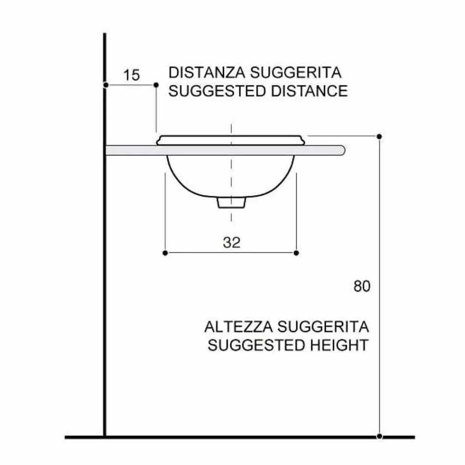 حوض مدمج على الطراز الباروكي مصنوع من طين النار في إيطاليا، أوتيس Viadurini
