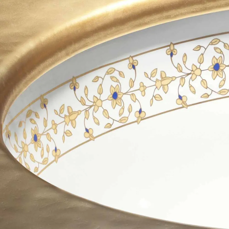 حوض مدمج بتصميم باروكي من طين النار مصنوع في إيطاليا، إيجة Viadurini