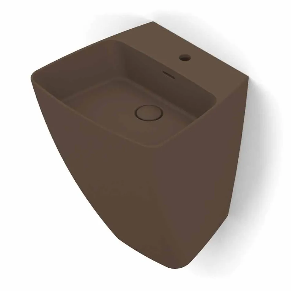 حوض غسيل سيراميكي حديث التصميم مثبت على الحائط، صنع في إيطاليا، جوران Viadurini