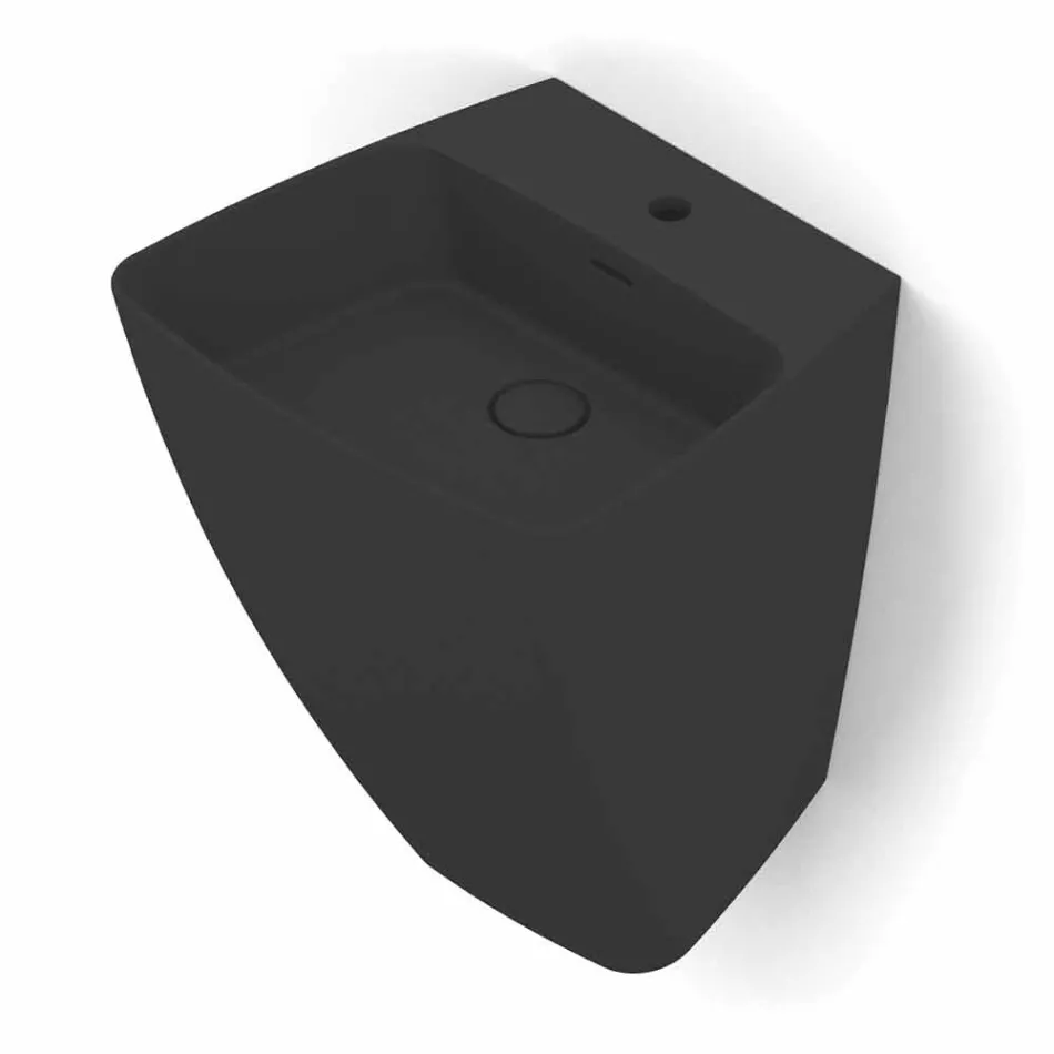 حوض غسيل سيراميكي حديث التصميم مثبت على الحائط، صنع في إيطاليا، جوران Viadurini