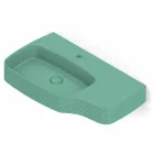 حوض غسيل حائطي حديث من السيراميك، صنع في إيطاليا، هاملت Viadurini