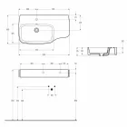 حوض غسيل حائطي حديث من السيراميك، صنع في إيطاليا، هاملت Viadurini