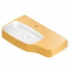 حوض غسيل حائطي حديث من السيراميك، صنع في إيطاليا، هاملت Viadurini