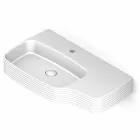 حوض غسيل حائطي حديث من السيراميك، صنع في إيطاليا، هاملت Viadurini