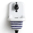 حوض غسيل حائطي من السيراميك بتصميم عصري منقوش، مقاس 26 سم - الأردن Viadurini