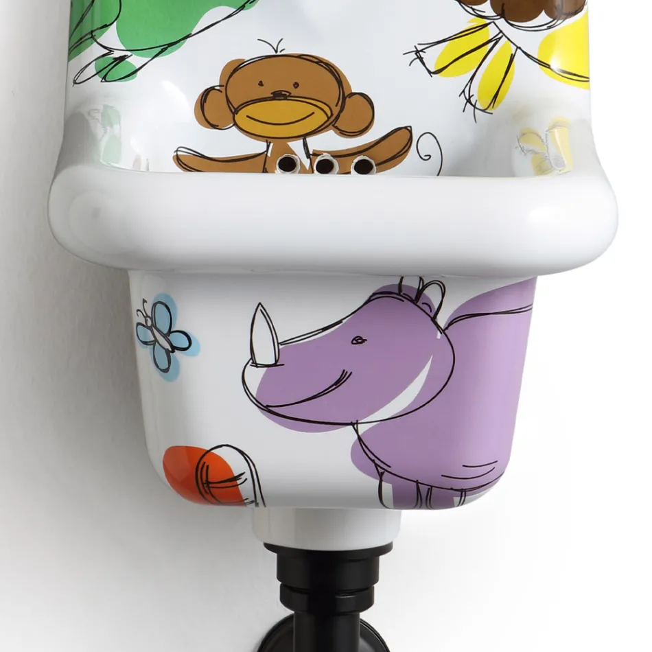 حوض غسيل حائطي من السيراميك بتصميم عصري منقوش، مقاس 26 سم - الأردن Viadurini