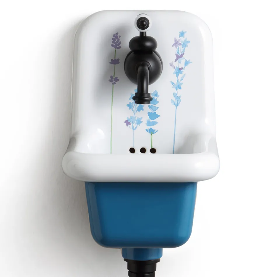 حوض غسيل حائطي من السيراميك بتصميم عصري منقوش، مقاس 26 سم - الأردن Viadurini