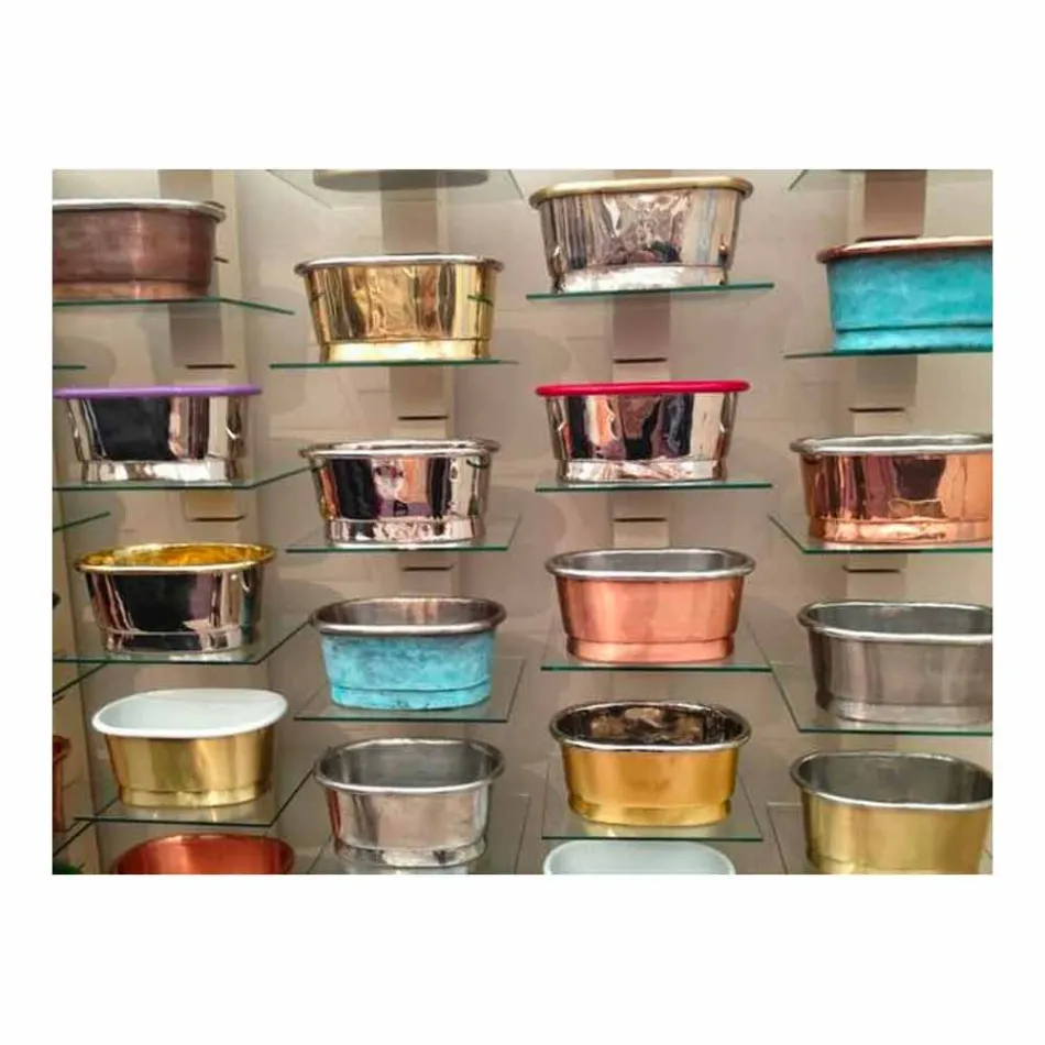 Copper design washbasin with Pure nickel finish Viadurini