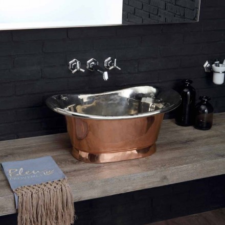 Sink bathroom to support copper and white iron Cala Viadurini