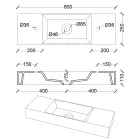 حوض غسيل حمام مثبت على سطح الطاولة أو الحائط مصنوع من السيراميك في إيطاليا - Act Viadurini