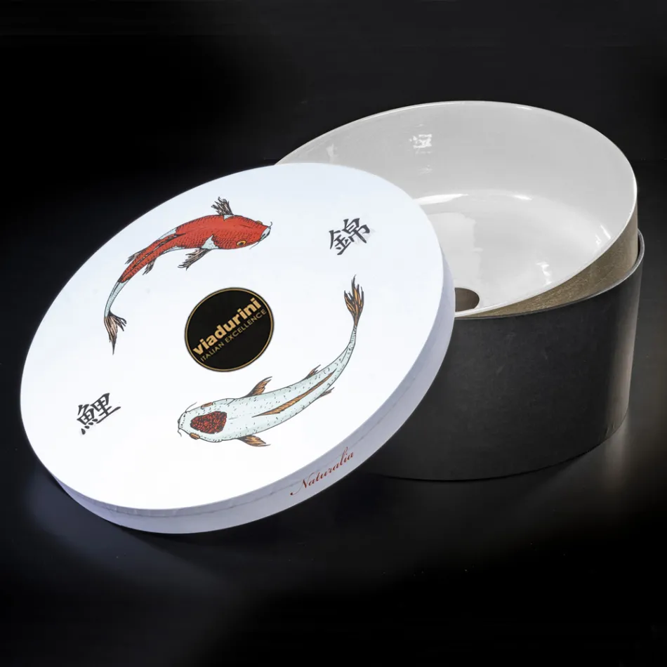 حوض غسيل حمام بتصميم أبيض من الطين الحراري، صنع في إيطاليا - تاتيانا Viadurini